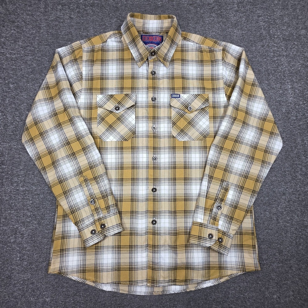 Dixxon Flannel Co. Lager Long Sleeve Shirt Black/White/Gold Mens Sz Large